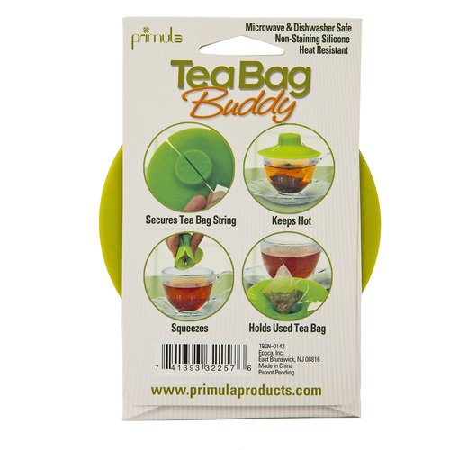 Primula Buddy Silicone Tea Bag Holder, Easy to Use and Mess-Free, Dishwasher Safe, 4.25-Inch, Green