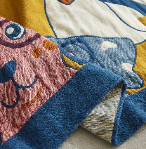 MEJU Puppy Dogs Kids Cute Blanket Throw for Bed Sofa Couch 100% Cotton 4 Layer Soft Warm All Season Bedspread Quilt Throw Blanket Bed Coverlet Twin 60 in x 80 in