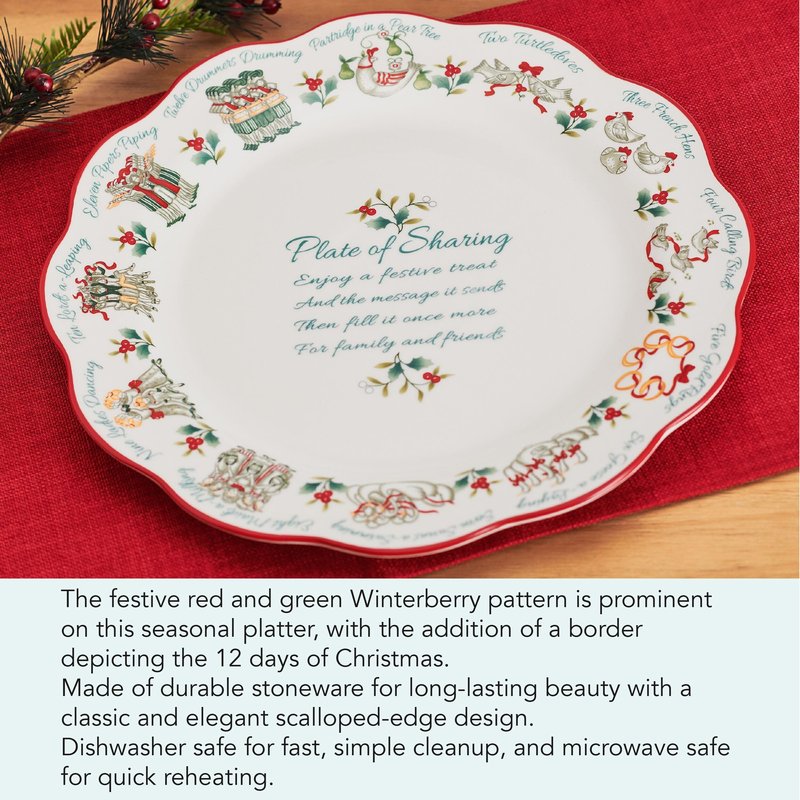 Pfaltzgraff Winterberry 12 Days Plate of Sharing, 13 Inch