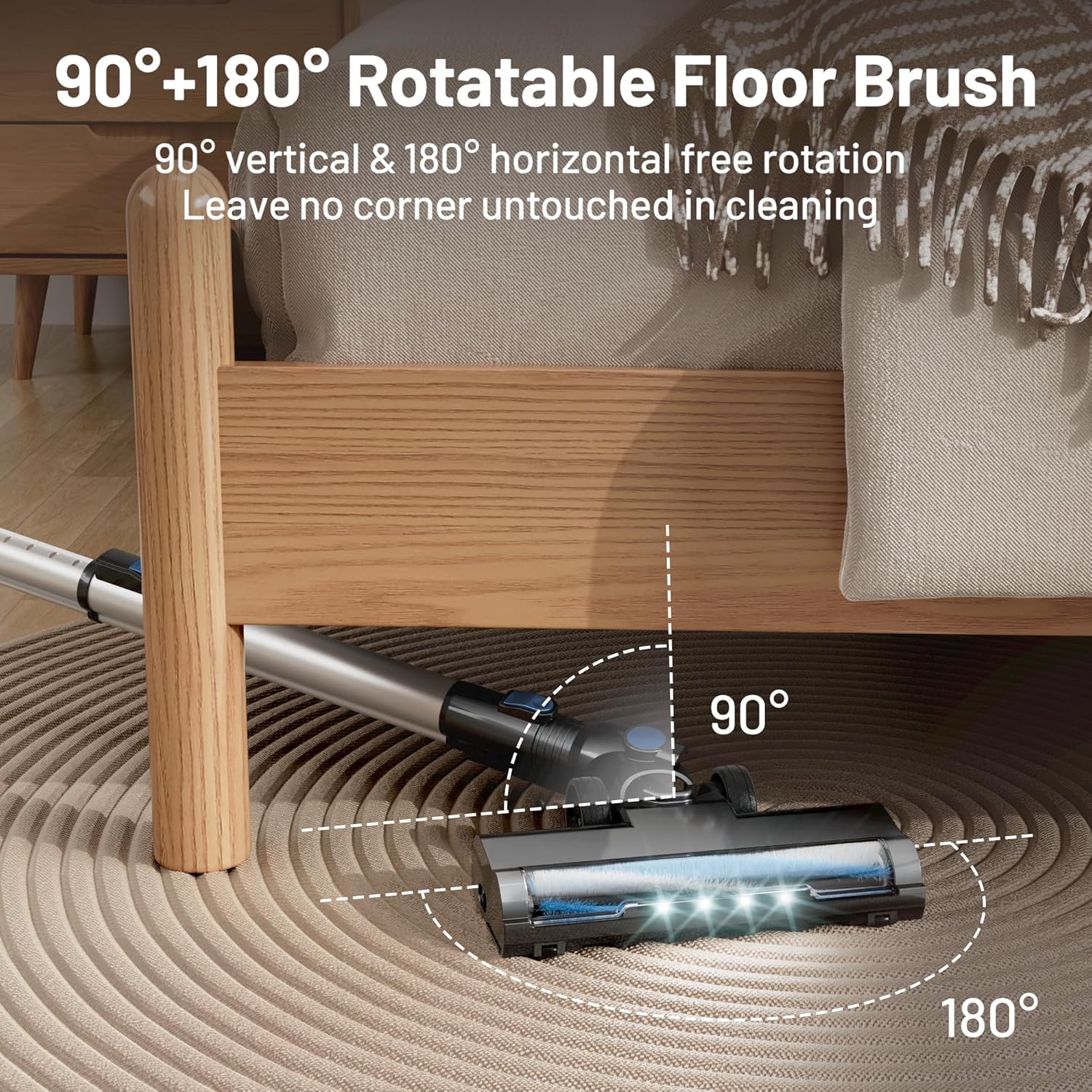 VIPSUN Cordless Vacuum Cleaner - Lightweight 6-in-1 Stick Vacuum with LED Screen for Carpets & Pet Hair