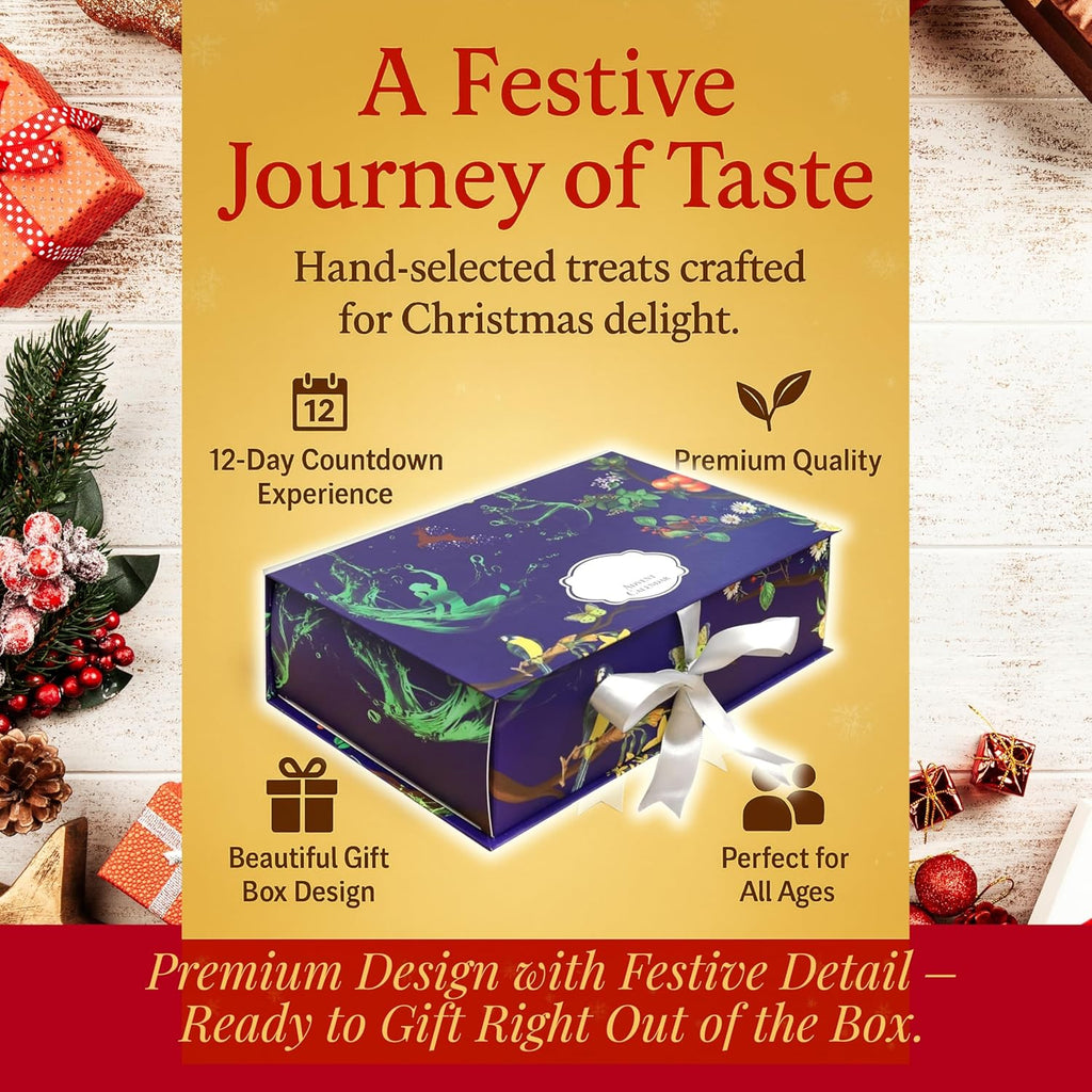 Skiennix 12-Day Advent Calendar - Gourmet Dried Fruit & Nut Snack Gift Box for Holiday Countdown