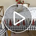 Roszwtit Christmas Round Tablecloth 60x60 Inches - Holiday Home Decor, Model: Christmas Tablecloth-03