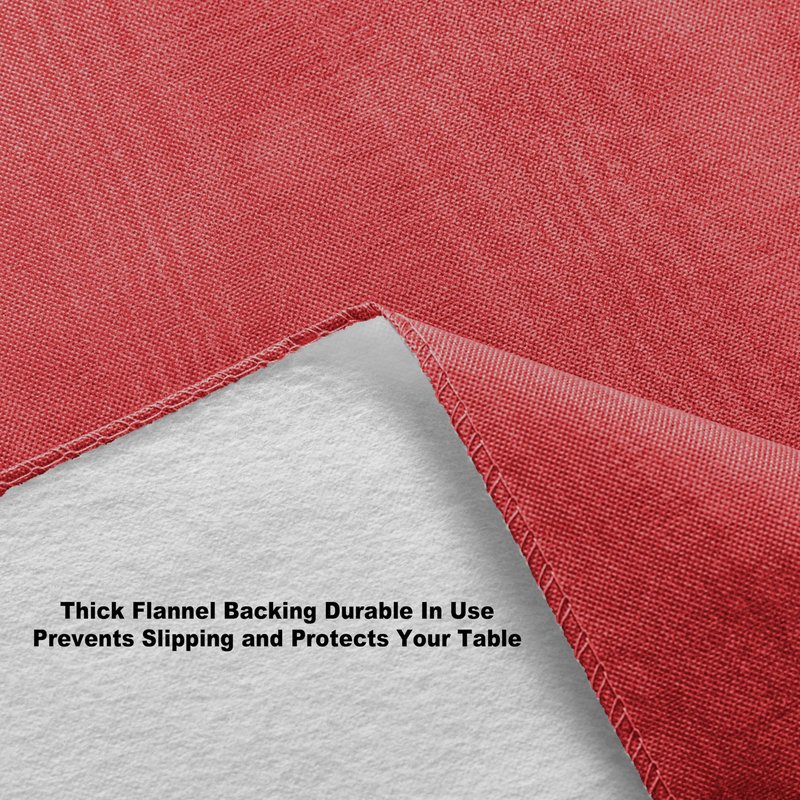 Newbridge Red Moire Wavy Solid Vinyl Flannel Backed Tablecloth, 60 x 102 Inch Rectangle, Heavyweight Indoor Outdoor Waterproof Table Cover, Easy Care Wipe Clean