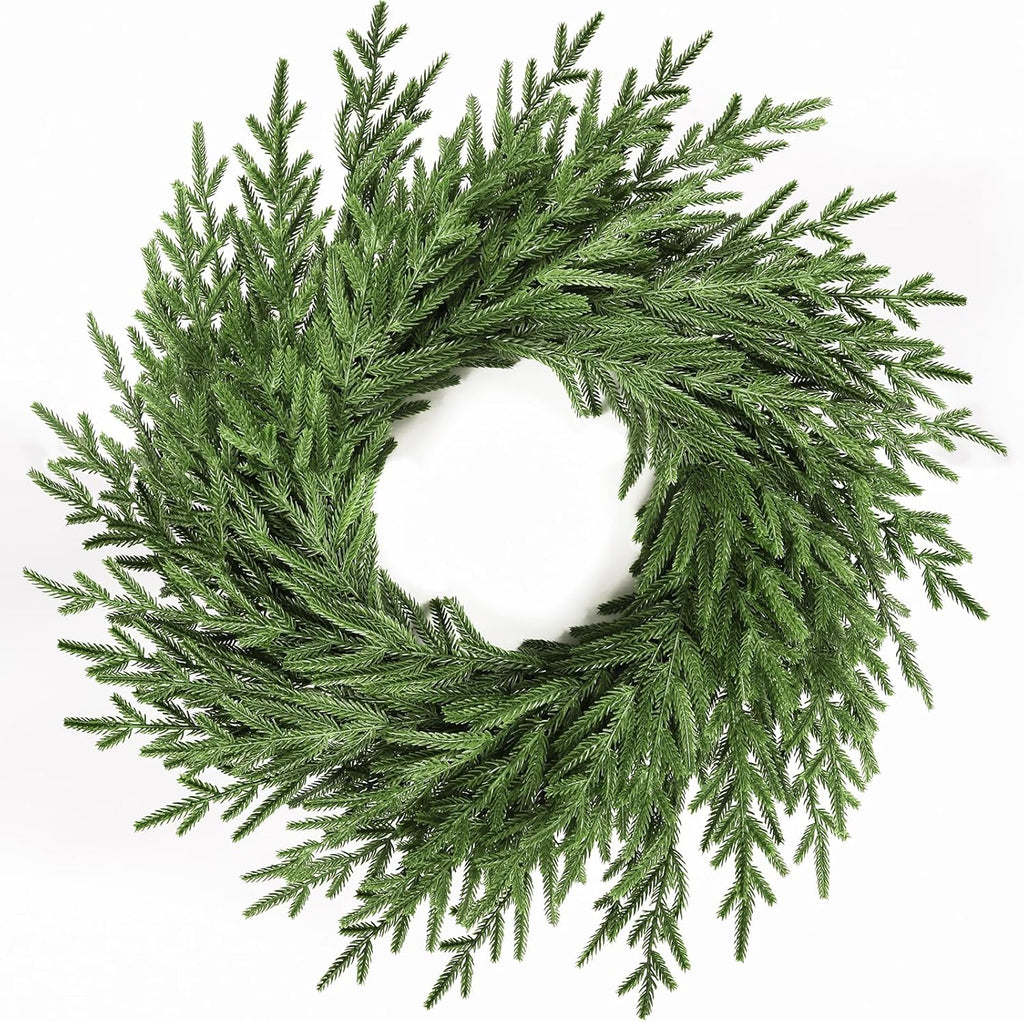 Regine Switzerland 26-Inch Artificial Norfolk Pine Wreath - Real Touch Greenery for Year-Round Home Decor