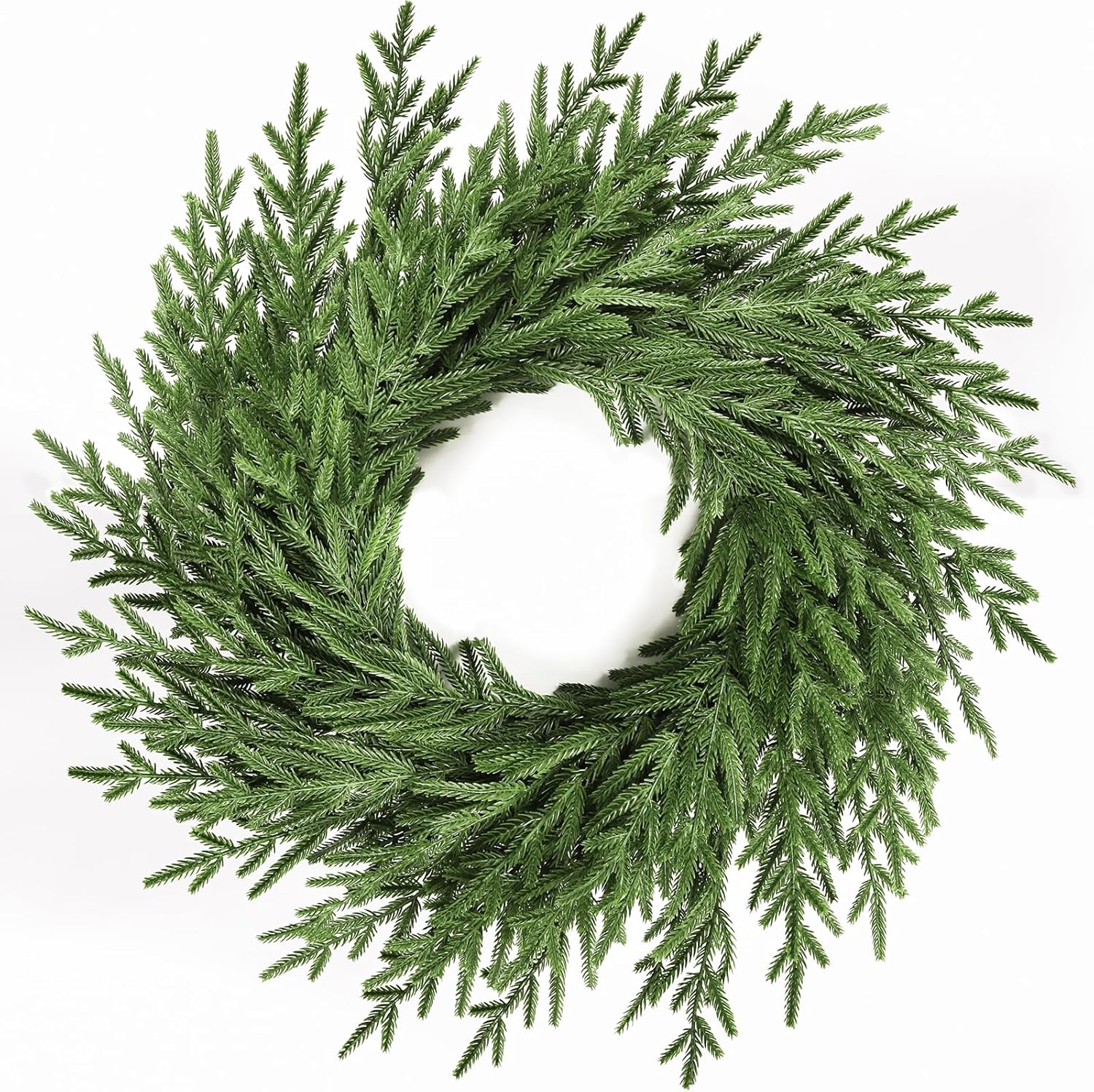 Regine Switzerland 26-Inch Artificial Norfolk Pine Wreath - Real Touch Greenery for Year-Round Home Decor