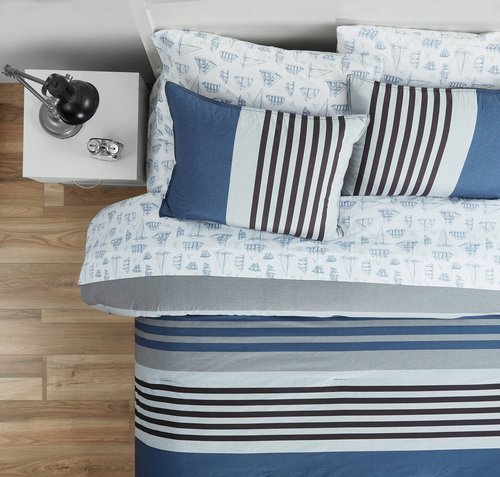 Nautica - Queen Duvet Cover Set, Cotton Reversible Bedding with Matching Shams, Styligh Home Decor (Rendon Charcoal, Queen)