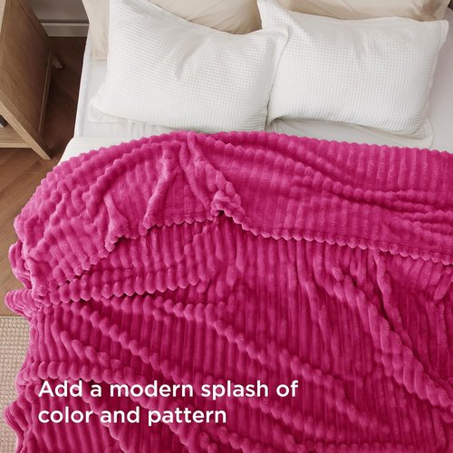 Bedsure GentleSoft Hot Pink Fleece Blanket - Cozy Soft Throw for Couch, Perfect for Women & Girls, 108x90 Inches