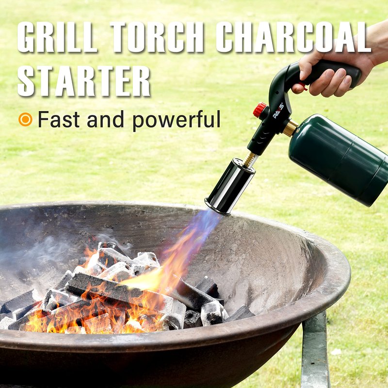 RAVS POWERFUL Propane Torch Gun, Searing Torch for Sous Vide, Steak, BBQ Grill Gun Kitchen Blow Torch, Handheld BBQ Torch, Campfire Charcoal Starter -Gas Tank Not Included