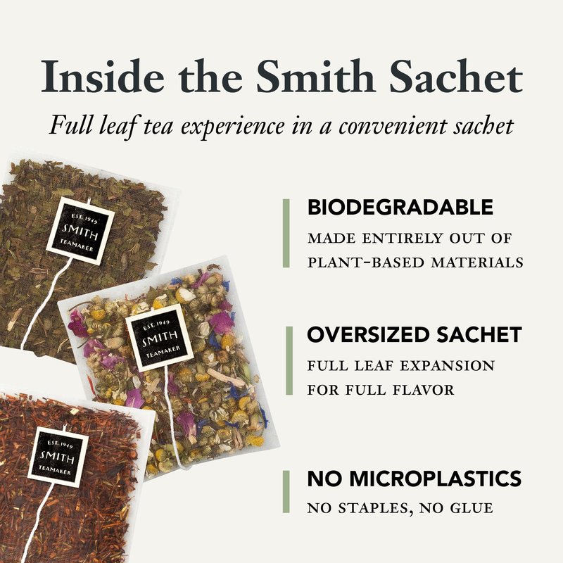 Steven Smith Teamaker Autumn Leaves No. 48, Yunnan Black Tea, Cinnamon, Ancho Chile, Ginger, Clove, Sugar-Free, Black Tea Bags, 15 Sachets, 1.48oz each