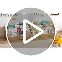 Bamboo Toddler Bookshelf - Montessori Style Kids Book Storage Rack