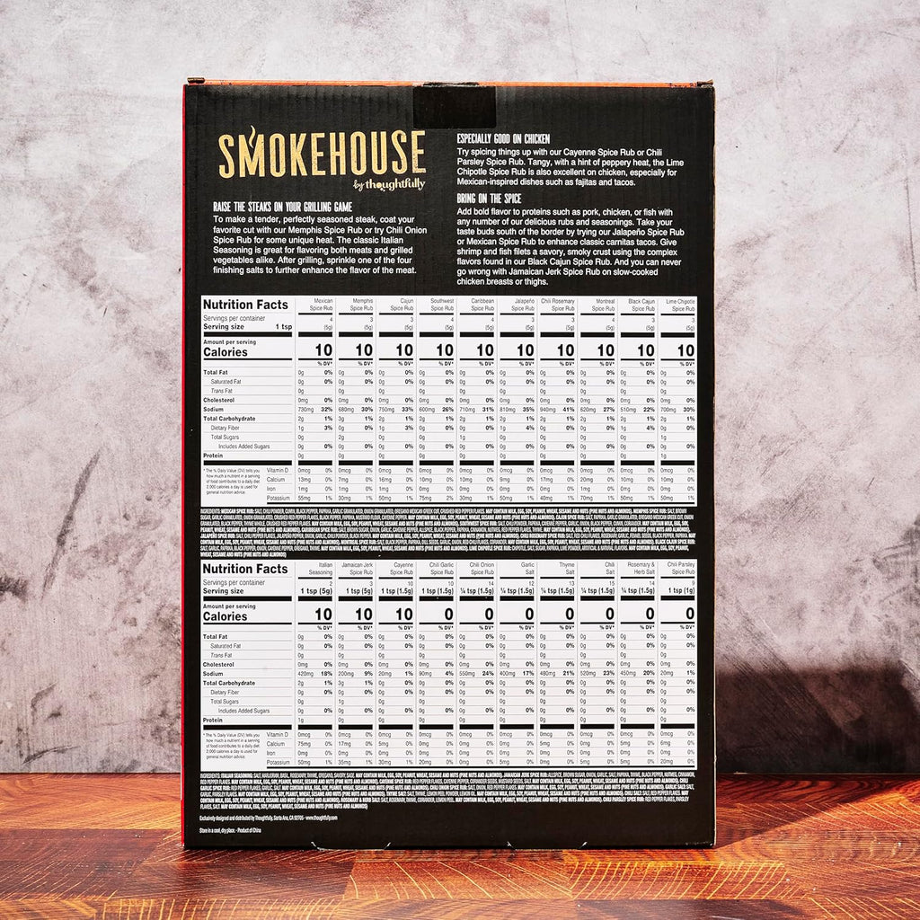 Smokehouse by Thoughtfully Ultimate Grilling Spice Set - 20 Flavorful Seasonings for Perfect BBQ