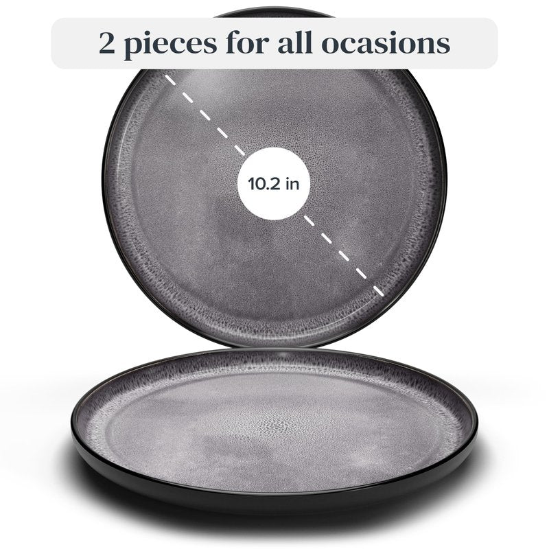 Stoneware small dinner plates set 8 pcs – 7.5" light beige & blue ceramic salad & dessert plates – Dishwasher and microwave safe – Stylish plates set – Dinner service Pure Living Interior Design
