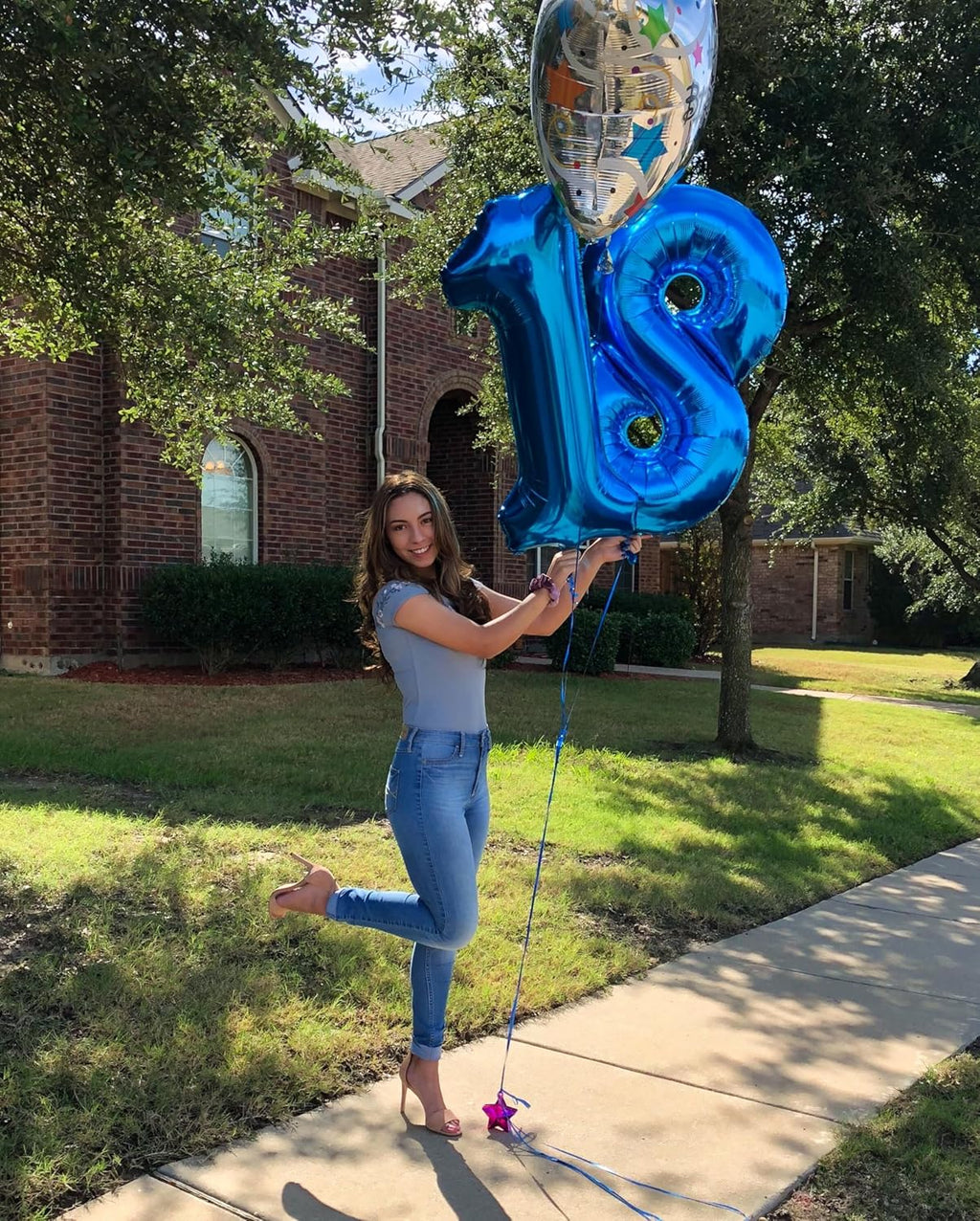 Number 18 Balloon by [Brand Name] - 40 Inch Navy Blue Birthday Decoration for 18th Celebration
