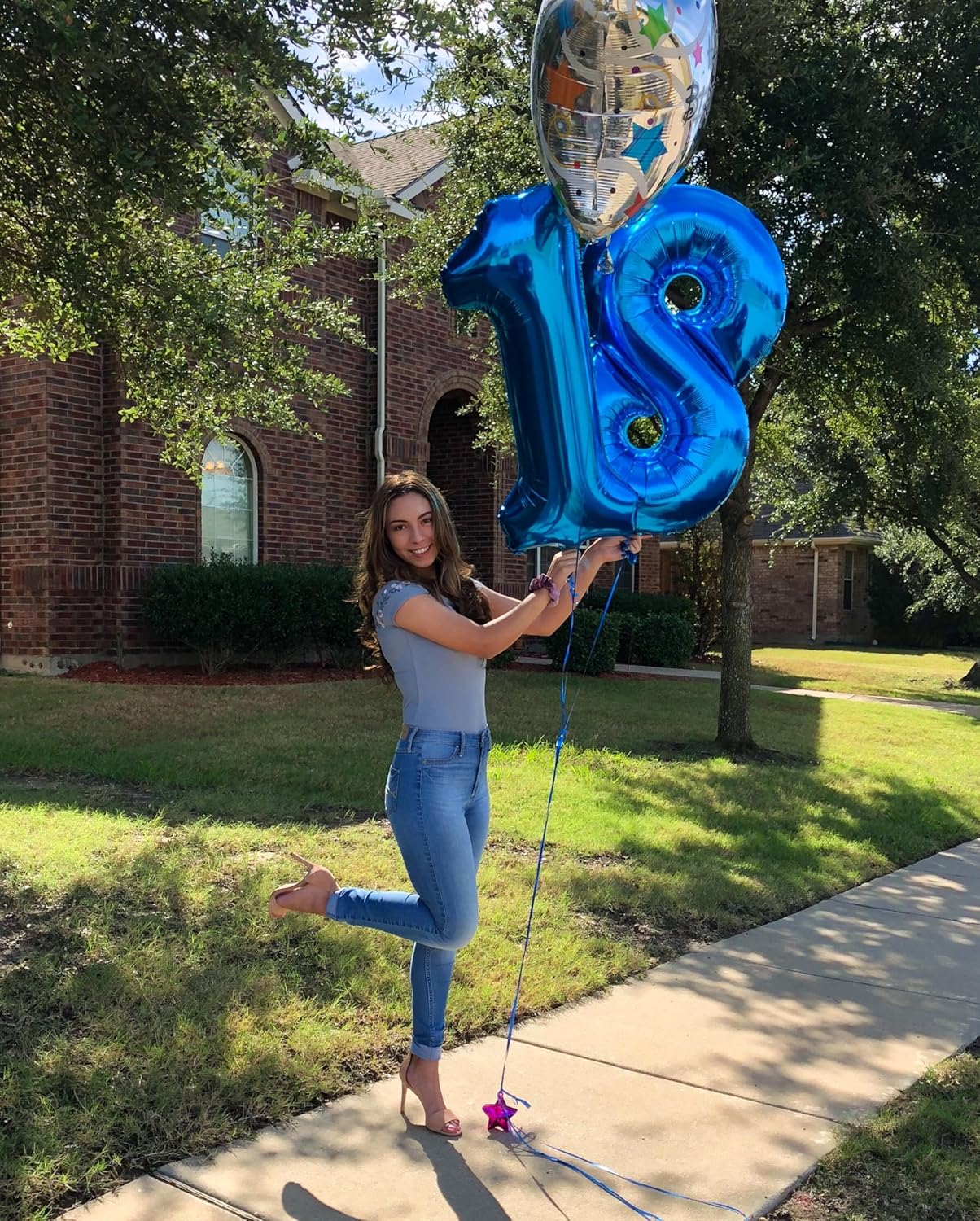 Number 18 Balloon by [Brand Name] - 40 Inch Navy Blue Birthday Decoration for 18th Celebration