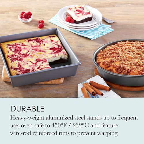 Chicago Metallic Bakeware Set - Non-Stick 6-Piece Collection in Silver for Effortless Baking