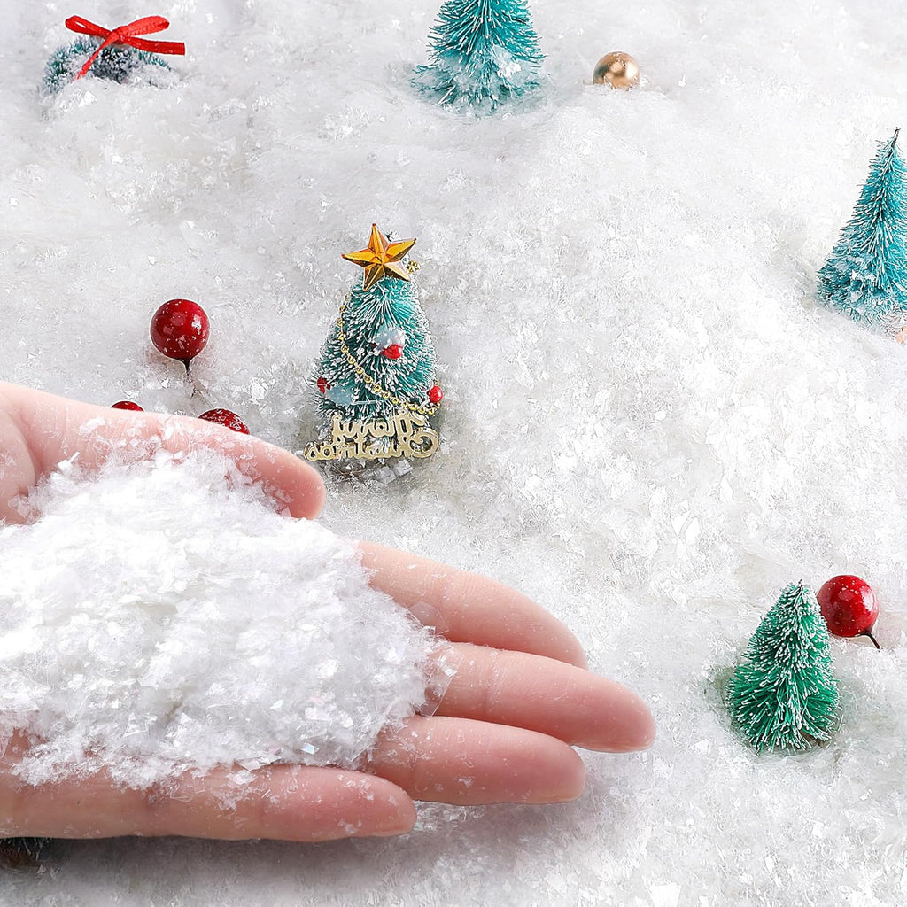 Skiennix Christmas Fake Snow | 20oz Sparkling Artificial Flake Powder for Holiday Decor & DIY Crafts