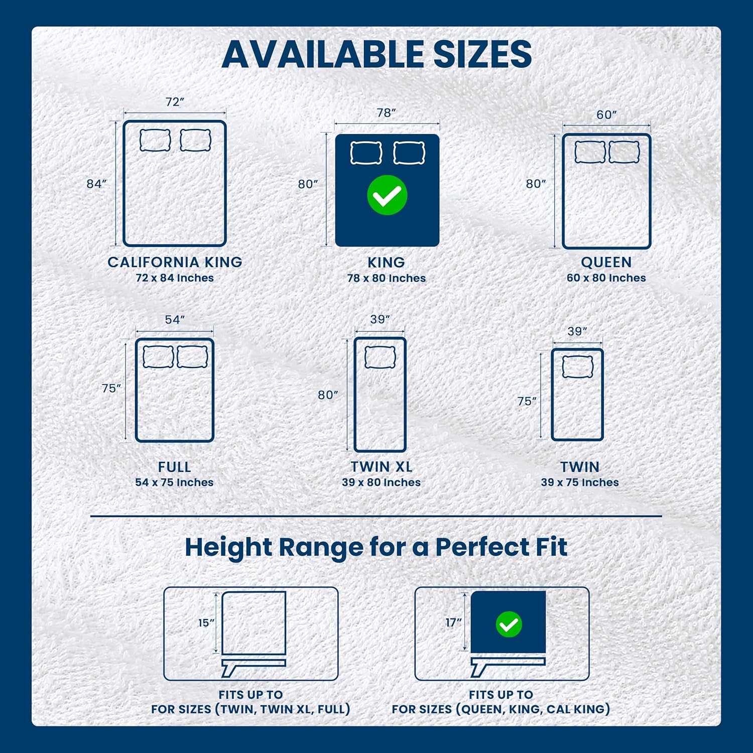 Utopia Bedding King Size Mattress Protector - Waterproof Terry Cover with 17" Deep Pockets | Soft & Breathable