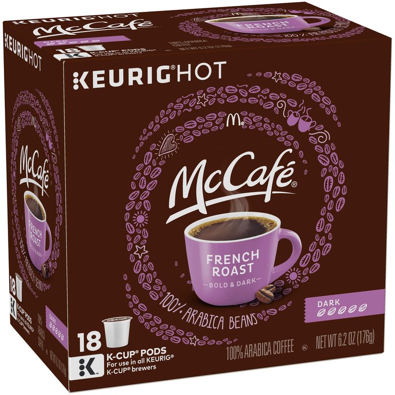 McCafé French Dark Roast K-Cup Coffee Pods (72 Pods, 4 Packs of 18)