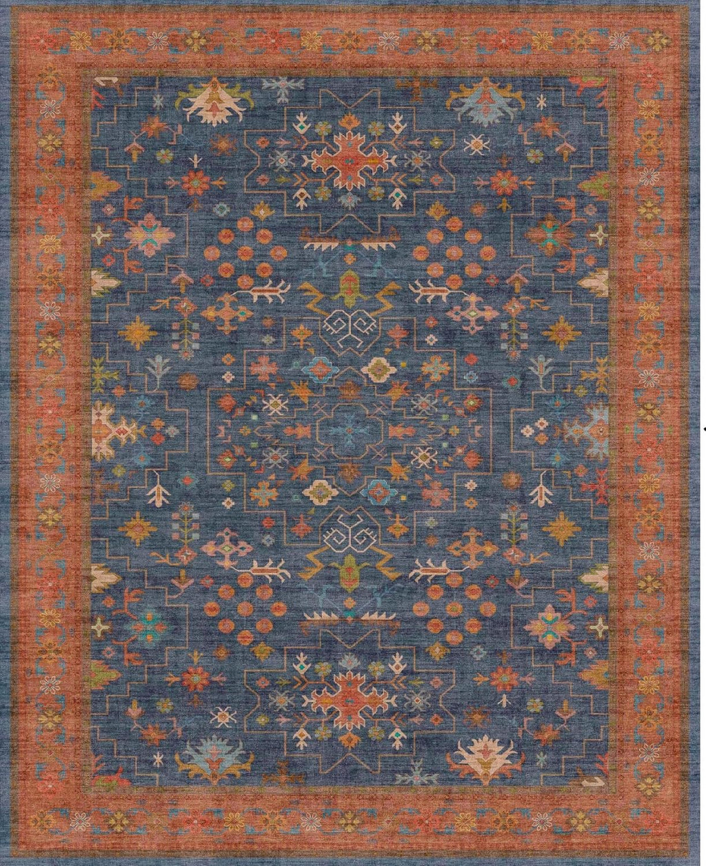Skiennix Navy Blue Washable Runner Rug - 10 ft Long, Pet-Friendly, Non-Slip, Stain Resistant, 2'6" x 10'