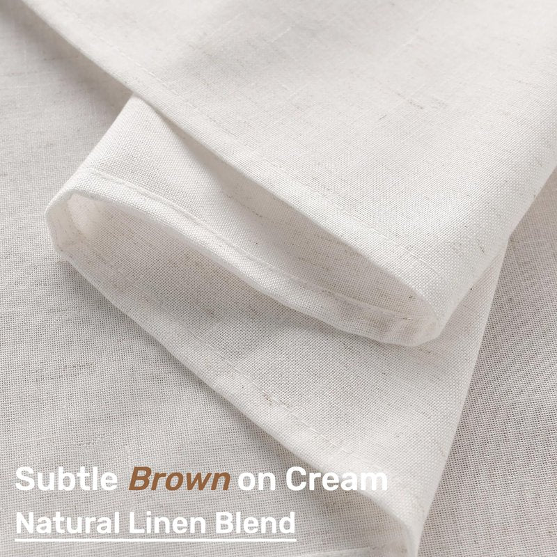 Placidy Cream Linen Rectangle Tablecloth Event Holiday Buffet Oblong Tablecloth Table Covers for 6 8 Foot Tables Washable Water Repellent Dining Table Cloth for 8-10 Seater 60x102 Inch