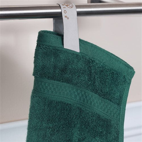 Superior Rayon from Bamboo Cotton Blend Hand Towel Set, Ideal for Bathroom, Guest Bath, Gym, Spa, Bathroom, Kitchen Decor, Home Essentials, Includes; 6 Hand Towels, 16” x 30", Hunter Green