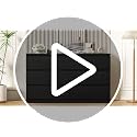 6-Drawer Double Dresser, Modern Black Storage Chest for Bedroom