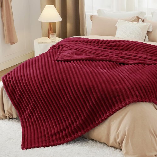 Bedsure GentleSoft Red Blanket - Cozy Soft Throw for Couch, Perfect for Women & Girls, 90x90 Inches