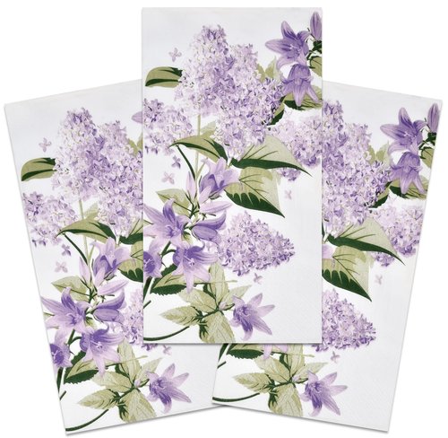 Gift Boutique 100 Lilac Floral Guest Napkins Disposable Purple Lavender Flowers Dinner Paper Hand Napkin for Spring Bathroom Powder Room Birthday Party Supplies