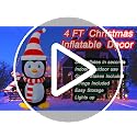 4 Ft Inflatable Christmas Penguin with Scarf & Candy Decor for Yard & Indoor Holiday Party