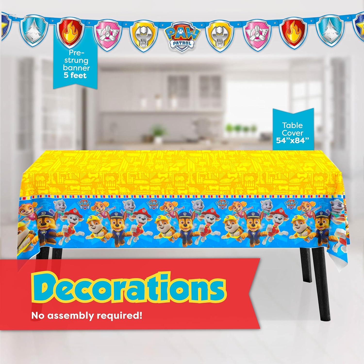 Paw Patrol Birthday Decorations - Complete Party Supplies Kit for 16 Guests with Plates, Napkins, and Favors