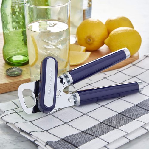 KitchenAid Classic Can Opener - Multifunctional Bottle Opener, 8.34-Inch, Cobalt Blue