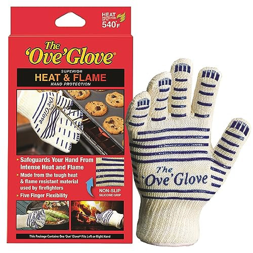 Heat Resistant 5-Finger Oven Mitt - Flame Resistant Kitchen Glove