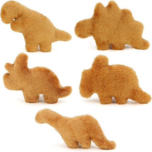Mini Dino | Chicken Nugget Plush Toy - Realistic 4.2-Inch Stuffed Pillow for Kids, Perfect Gift