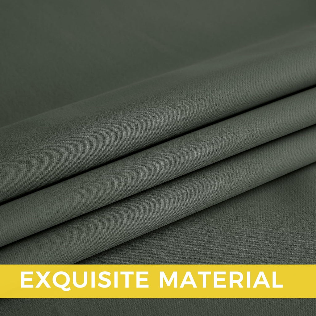 NICETOWN Room Darkening Curtains - Dark Mallard Color | 2 Panels, 52" x 84" Size