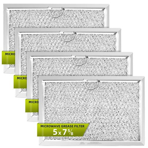 5304464105 Microwave Grease Filter Replacement 7.625" x 5" for G.E Fri.gi.daire 5304517871 WB06X10608 5304509444 Microwave Vent Filter (4-Pack) - BY AMI PARTS