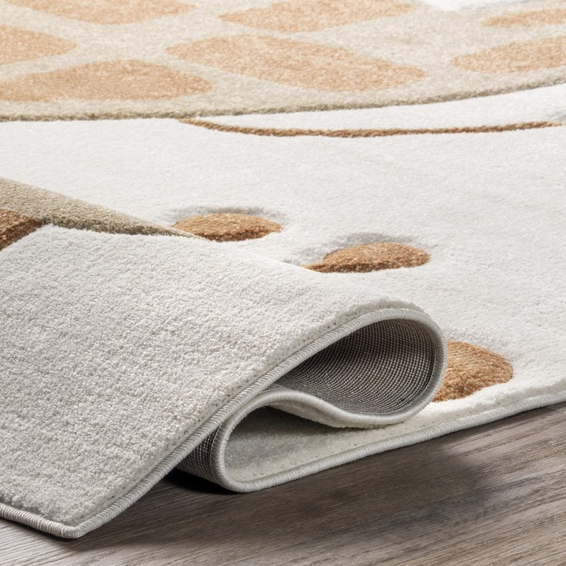Nuloom Anabell Beige/Ivory, 4' x 6', Giraffe Print, Soft and Cozy, High Traffic, Stain Resistant, Easy Clean, Durable Area Rug for Bedroom, Living Room, Dining Space, Den, Foyer, Entryway
