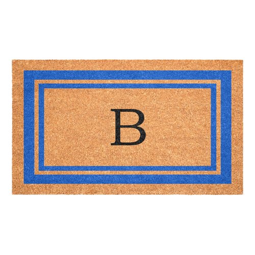 Calloway Mills 152972436B Blue Border 24" x 36" Monogram Doormat (Letter B)