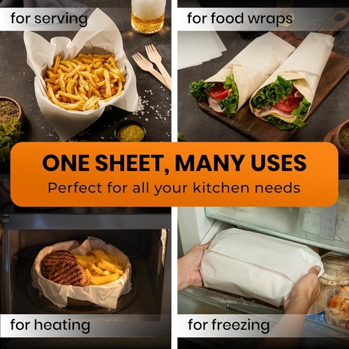 Baker's Signature Parchment Paper Sheets - 220 Pcs Heavy-Duty Non-Stick 12x16 In Size