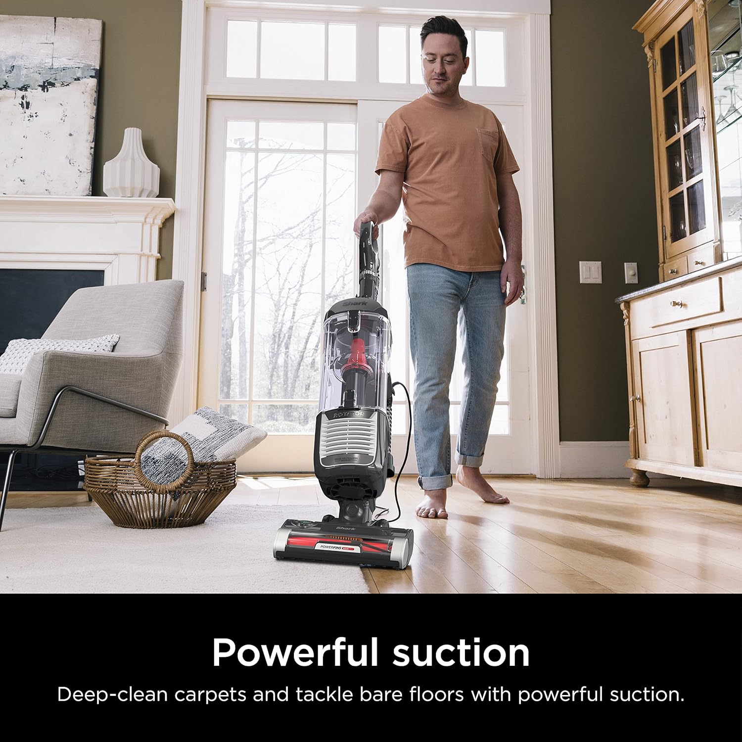 Shark ZU102 Rotator Pet Upright Vacuum - PowerFins HairPro & Odor Neutralizer, Charcoal, 2.9L Dust Cup