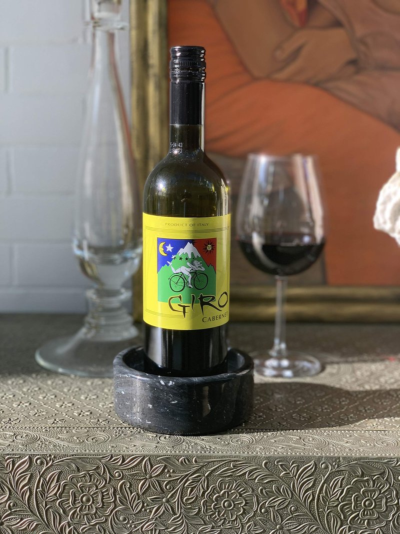Fox Run Black Marble Wine Bottle and Glass Stand, 5 x 5 x 2 inch Wine Bottle Coaster