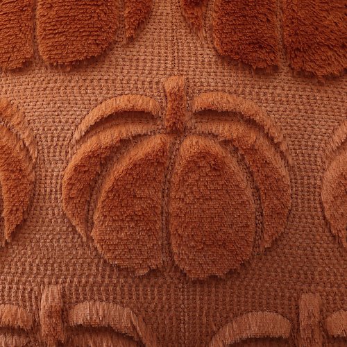 OTOSTAR Fall Pillow Covers Set of 2 Autumn Pumpkin Throw Pillow Covers for Sofa Couch Bed Living Room Soft Plush Short Wool Velvet Farmhouse Throw Pillow Covers for Halloween Rust 16x24 Inch