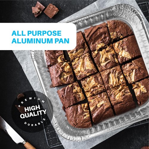 MontoPack 8" Disposable Aluminum Foil Baking Pans - Perfect for Broiling & Meal Prep | 20 Pack with Lids