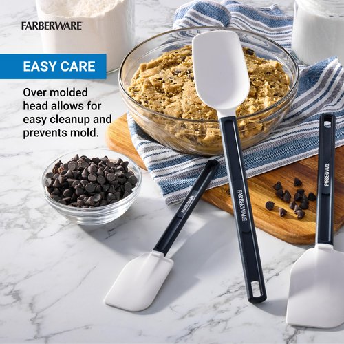 FARBERWARE Pro 3 Piece Silicone Spatula Set, 13.5 and 10 inch NSF Certified Cooking Tools
