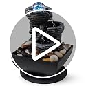 Indoor Tabletop Waterfall Fountain with LED Lights & Natural Rocks