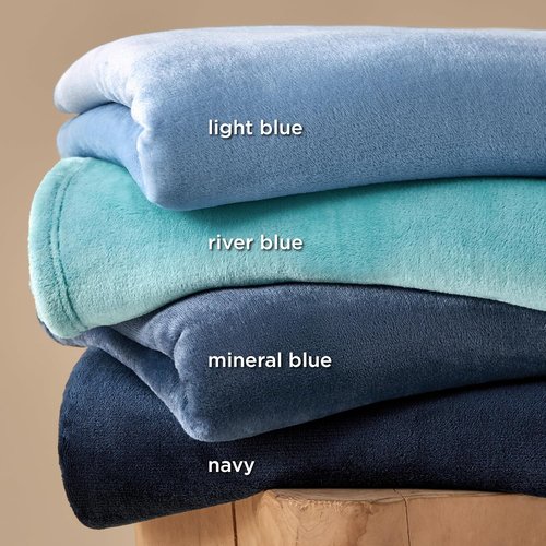 Bedsure GentleSoft Fleece Blanket - Lightweight Plush Cozy Twin Size in Light Blue, 60x80 Inches
