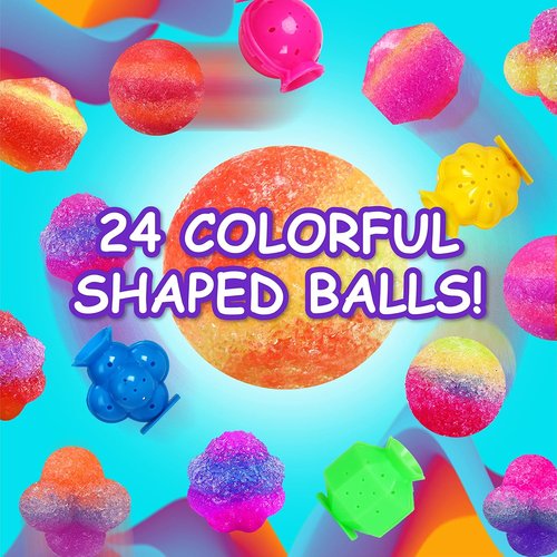 FunKidz Bouncy Ball Kit - Colorful Magic Ball-Making Activity for Kids | 12 Individual Bottles, Ages 6+