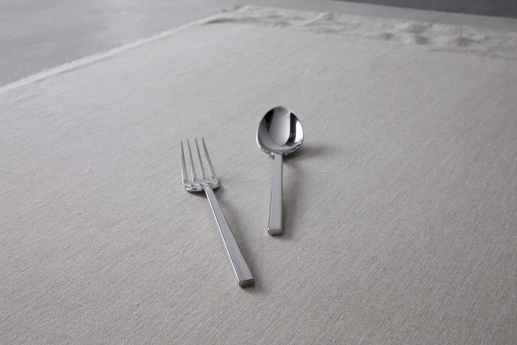 Fortessa Arezzo 18/10 Stainless Steel Flatware, 2 Piece Serving Set, 9.25", Silver