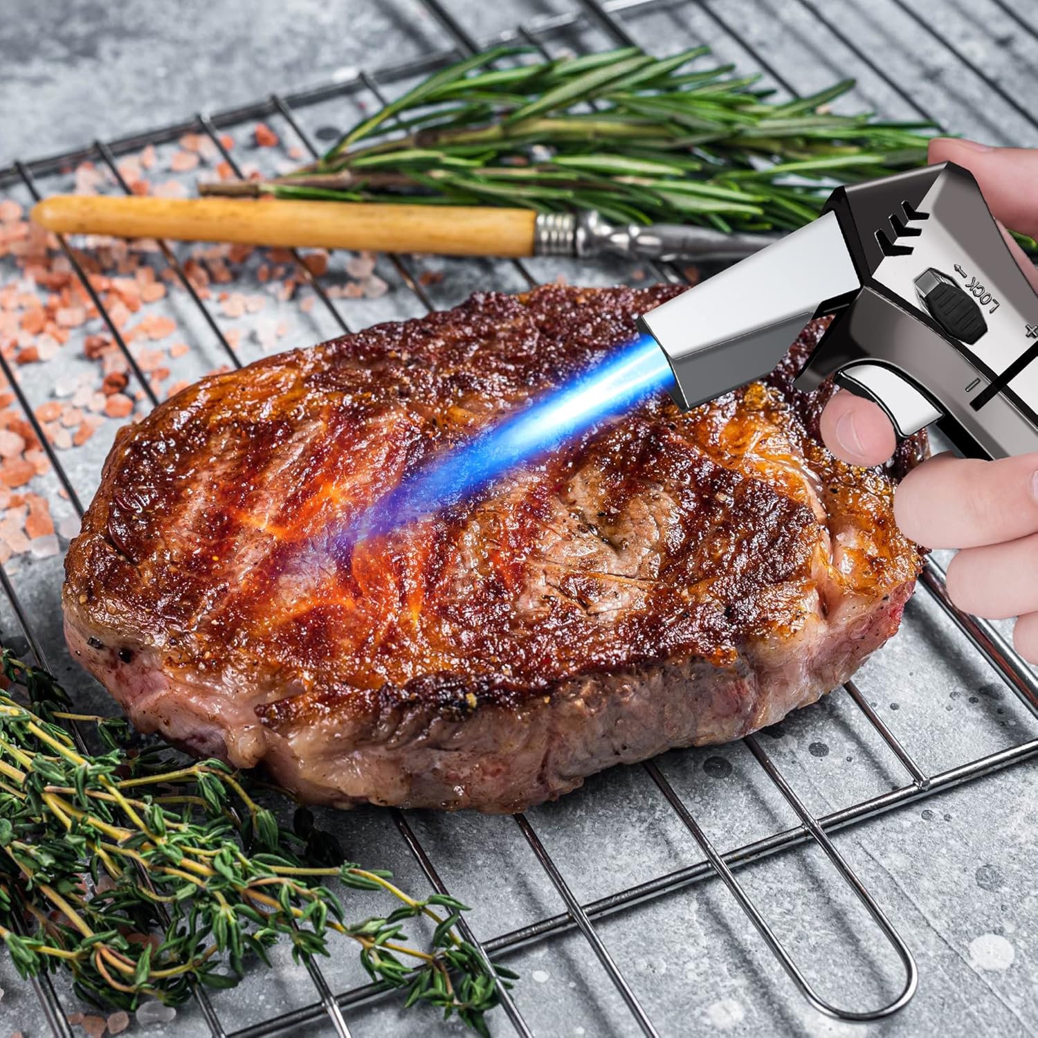 Skiennix Kitchen Torch - Adjustable Flame Culinary Torch for Perfect Cooking | Versatile and Easy to Use
