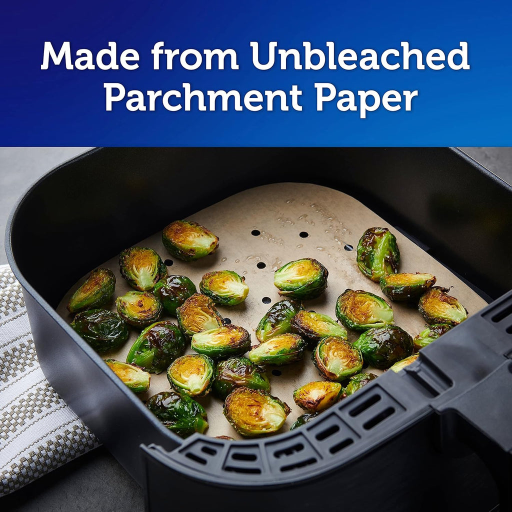 Reynolds Kitchens Air Fryer Liners - Disposable Unbleached Parchment Paper Sheets, 150 Count