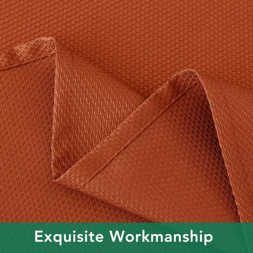 Biscaynebay Fall Tablecloth Textured Fabric Round Table Cloth 60" for Tables diameters from 28" to 48", Rust Thanksgiving Autumn Harvest Water Resistant Fabric Table Cover for Kitchen, Dining, Parties